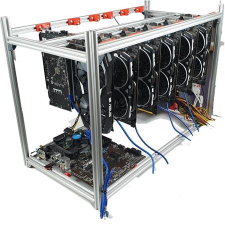 BatRig 12 GPU Yarasa Model Mining Rig Kasası Alüminyum